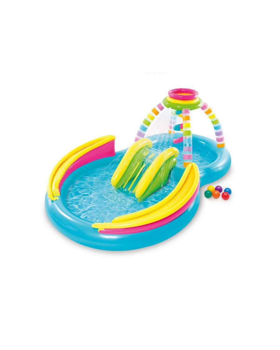 Floats & Toys INTEX | Rainbow Funnel Inflatable Play Center W/ Slide