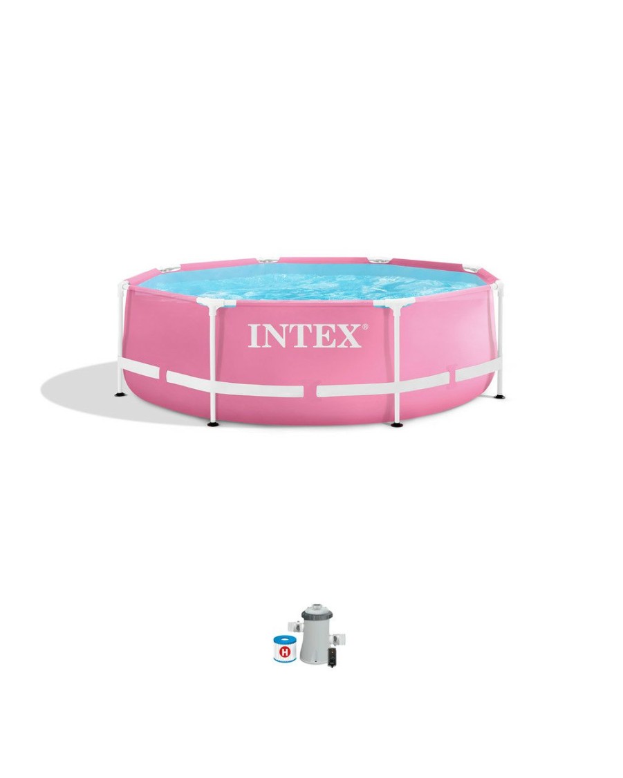 Above Ground Pools INTEX | Pink Metal Frame Above Ground Pool Set - 8' X 30"