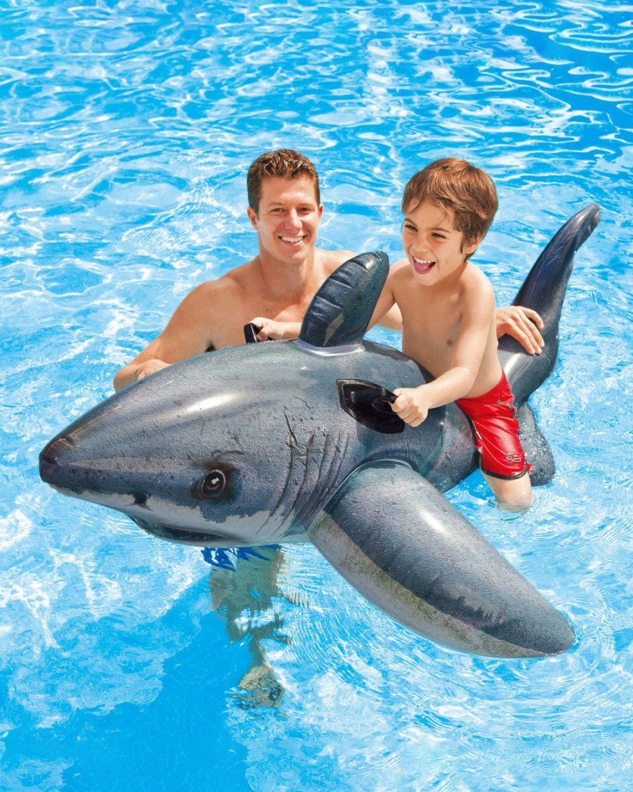 Floats & Toys INTEX | Great White Shark Ride-On Inflatable Pool Float