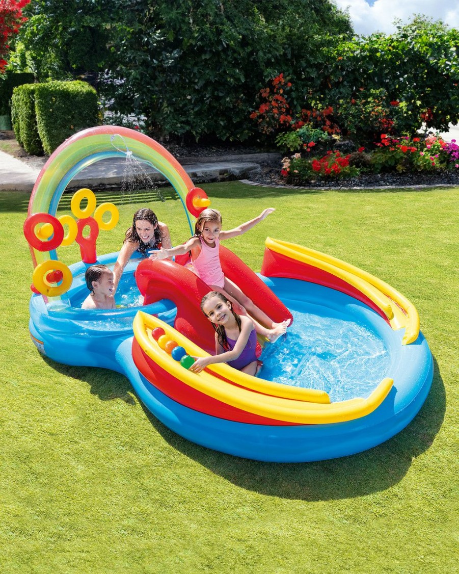 Floats & Toys INTEX | Rainbow Ring Inflatable Play Center W/ Slide