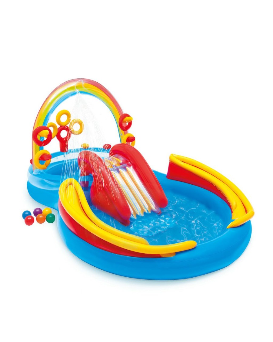 Floats & Toys INTEX | Rainbow Ring Inflatable Play Center W/ Slide