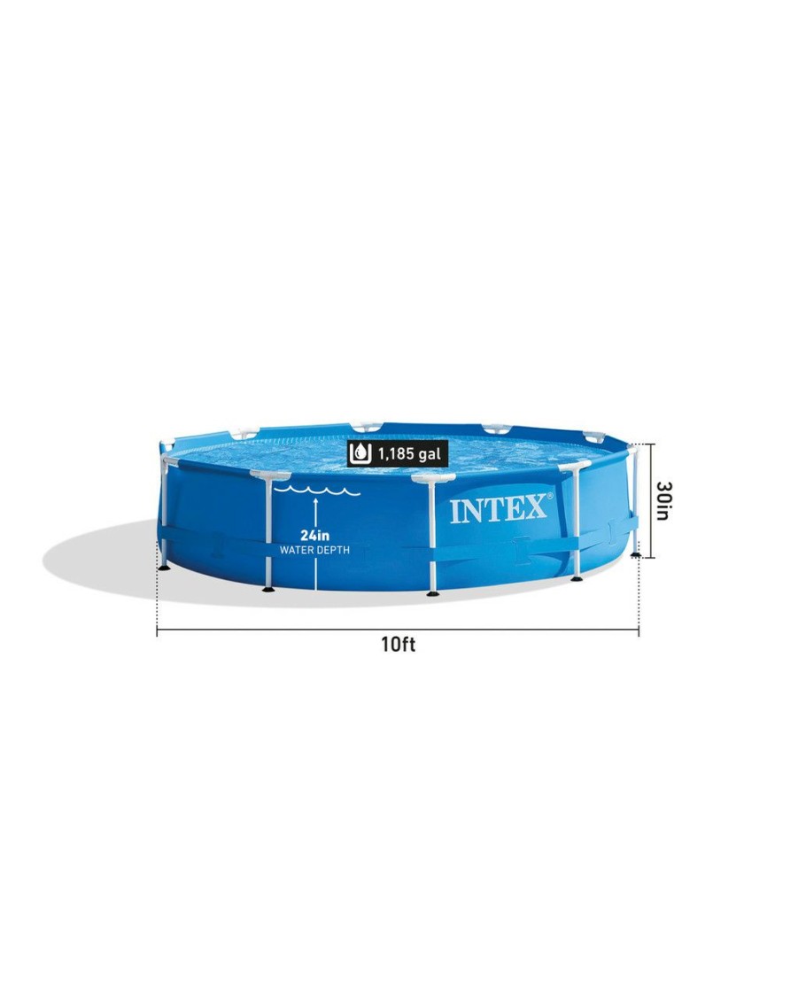 Above Ground Pools INTEX | Metal Frame 10' X 30" Above Ground Pool W/ Filter Pump