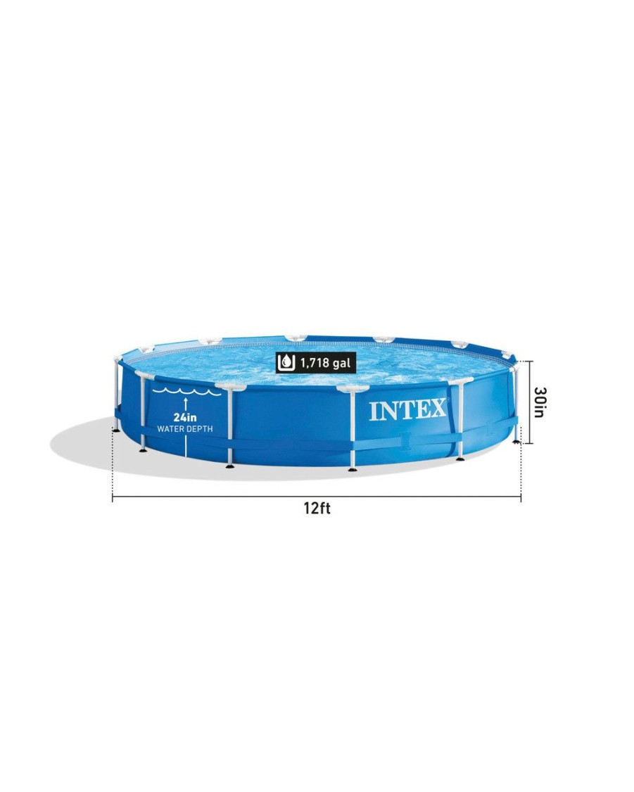 Above Ground Pools INTEX | Metal Frame 12' X 30" Above Ground Pool W/ Filter Pump