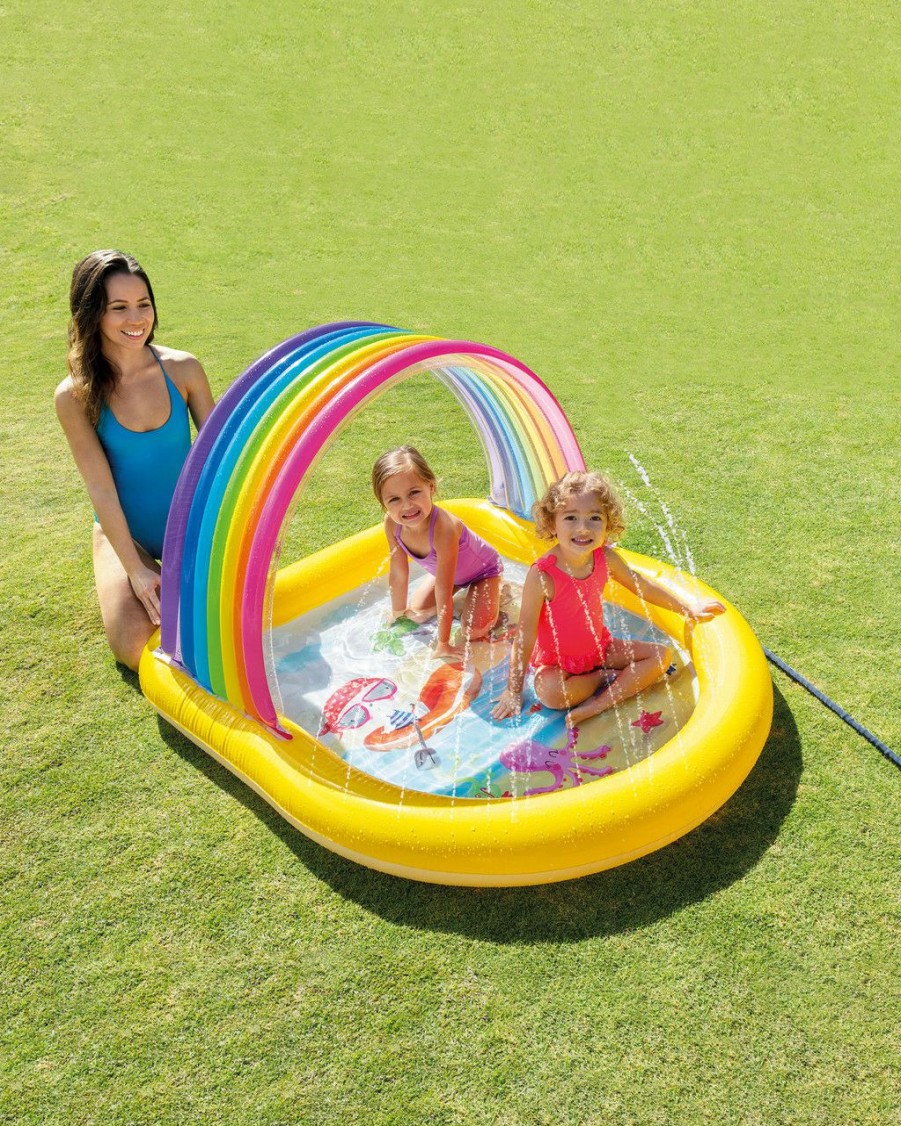 Above Ground Pools INTEX | Rainbow Arch Inflatable Spray Kiddie Pool