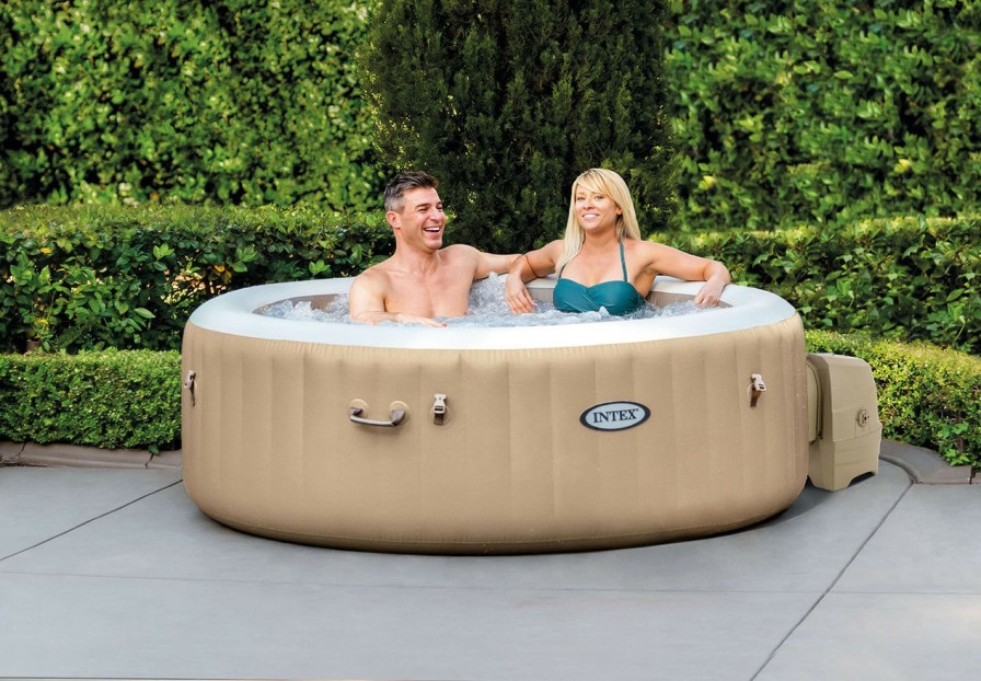 Spas INTEX | Purespa™ Bubble Massage Inflatable Hot Tub W/ Energy Efficient Cover - 4 Person