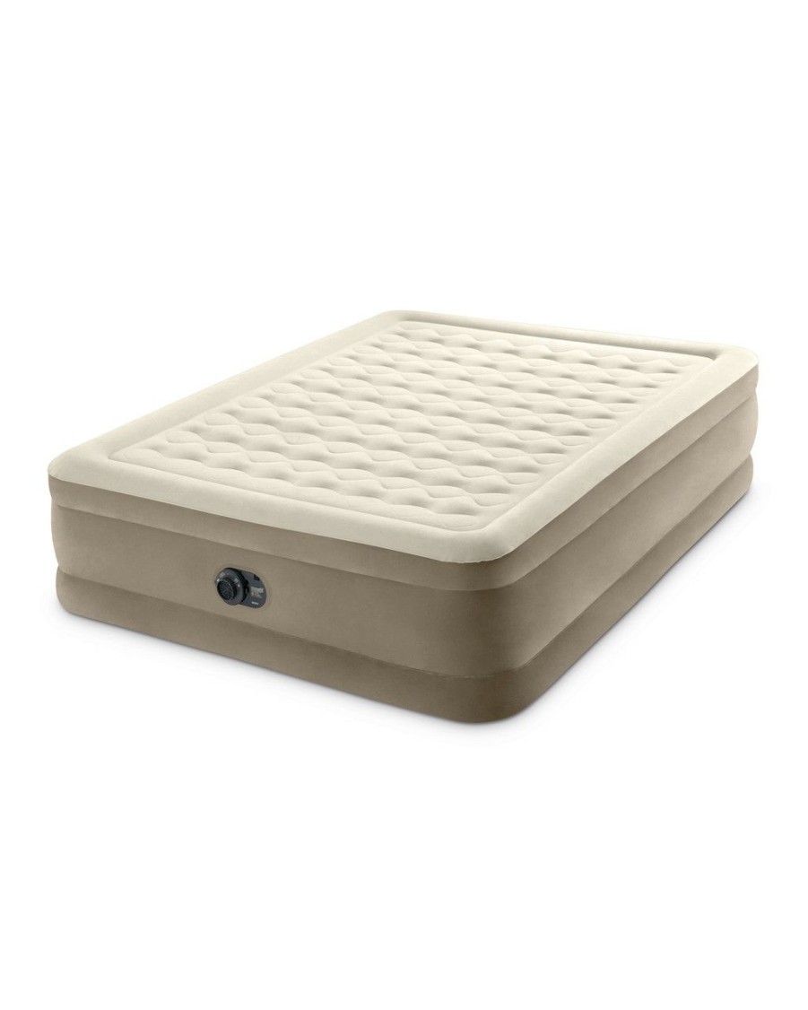 Air Mattresses INTEX | Dura-Beam® Deluxe Ultra Plush Air Mattress 18" Queen W/ Built-In Electric Pump