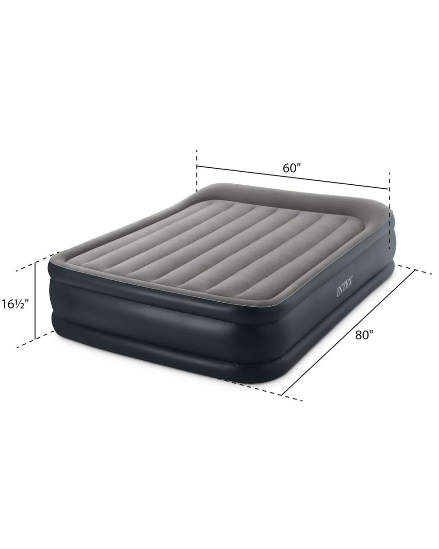 Air Mattresses INTEX | Dura-Beam® Plus Deluxe Pillow Rest Air Mattress 16.5" Twin W/ Built-In Electric Pump