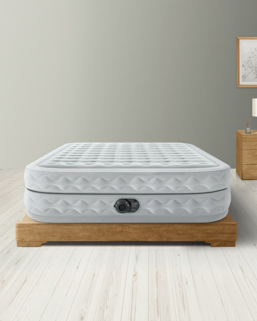 Air Mattresses INTEX | Dura-Beam® Deluxe Supreme Air-Flow Air Mattress 20" Queen W/ Built-In Electric Pump