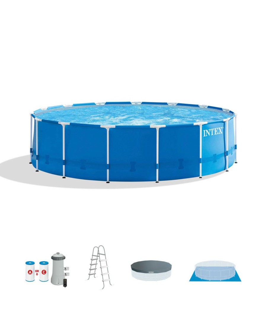 Above Ground Pools INTEX | Metal Frame 15' X 48" Above Ground Pool W/ Filter Pump