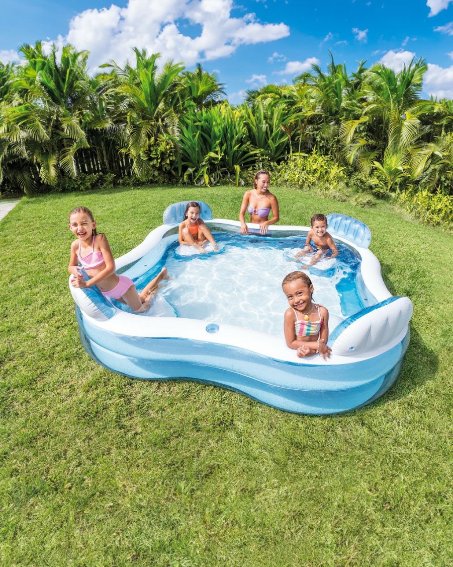 Above Ground Pools INTEX | Swim Center® Square Inflatable Family Lounge Pool