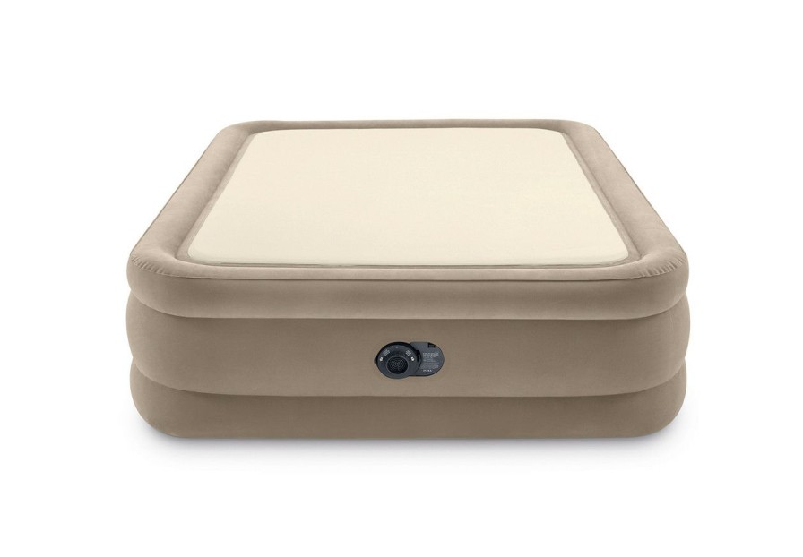 Air Mattresses INTEX | Dura-Beam® Deluxe Thermalux Air Mattress 20" Queen W/ Built-In Electric Pump - Tan