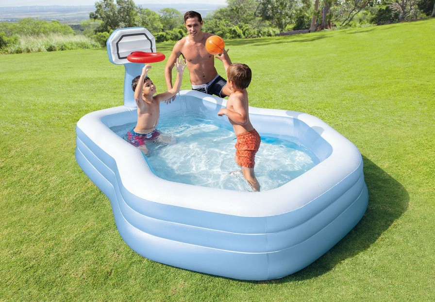 Above Ground Pools INTEX | Swim Center® Shootin' Hoops Inflatable Family Pool