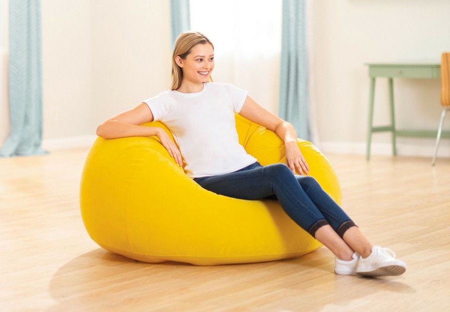 Air Furniture INTEX | Beanless Bag™ Inflatable Chair - Green And Yellow Assortment