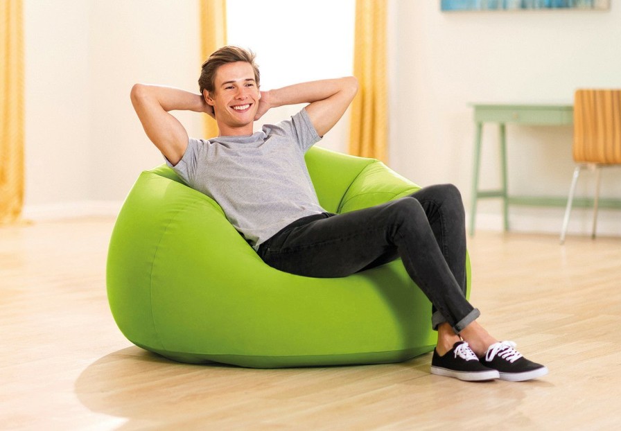 Air Furniture INTEX | Beanless Bag™ Inflatable Chair - Green And Yellow Assortment