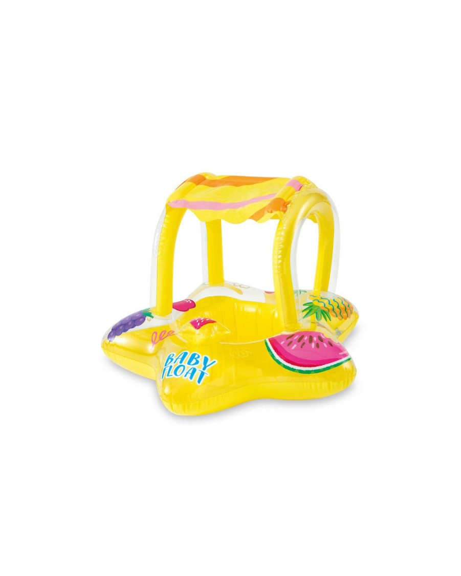 Floats & Toys INTEX | Yellow Kiddie Inflatable Pool Float W/ Sunshade