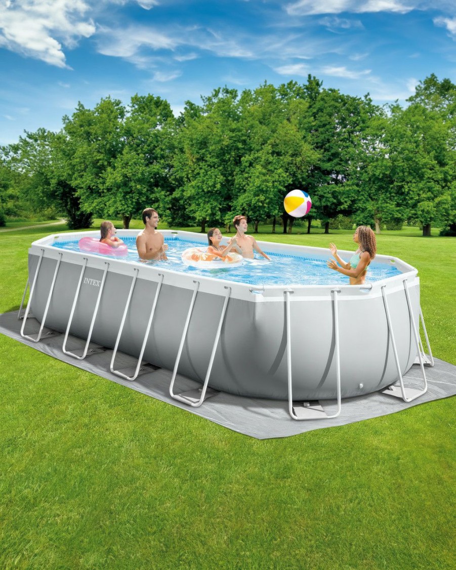 Above Ground Pools INTEX | Prism Frame™ 20' X 10' X 48" Oval Above Ground Pool Set